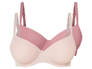 esmara 2 dames beugel-BH&apos;s (Roze/lichtroze, 90C)