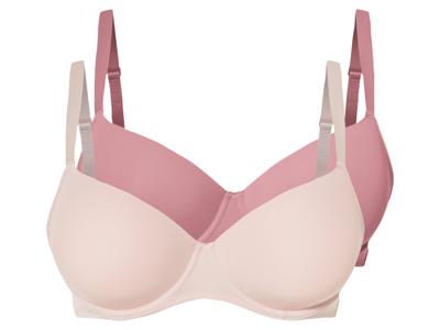 esmara 2 dames beugel-BH&apos;s (Roze/lichtroze, 85D)