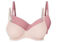 esmara 2 dames beugel-BH&apos;s (Roze/lichtroze, 90C)