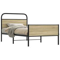 Bedframe zonder matras bewerkt hout sonoma eikenkleur 90x200 cm
