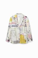 Blazer met collage van krantenknipsels - WHITE - L