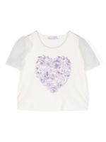 Monnalisa t-shirt en coton à fleurs - Blanc