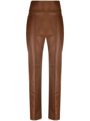 Alexandre Vauthier pantalon à taille haute - Marron