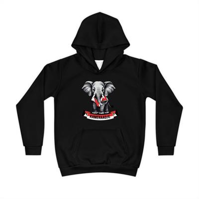 Hoodie regular zwart - kids - Kameraadje olifant - logo voor groot