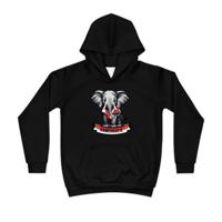 Hoodie regular zwart - kids - Kameraadje olifant - logo voor groot