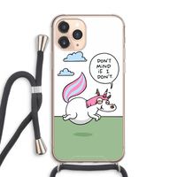 Unicorn: iPhone 11 Pro Max Transparant Hoesje met koord