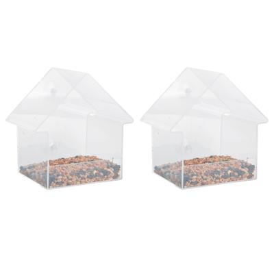 Season Deco Voederhuisje - 2x stuks - raambevestiging - 15 cm
