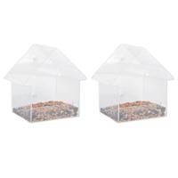 Season Deco Voederhuisje - 2x stuks - raambevestiging - 15 cm