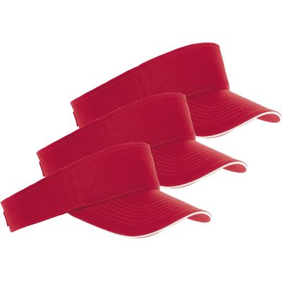 3x Rode/witte zonnekleppen petjes voor volwassenen