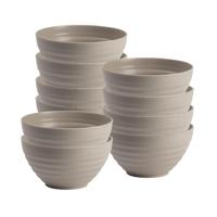 Plasticforte Soepkommen - 10x - D15 x H8 cm - taupe - kunststof - onbreekbaar - servies Plasticforte Soepkommen - 10x - D15 x H8 cm - taupe - kunststof - onbreekbaar - servies