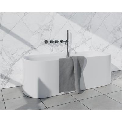 Fortifura Nebbio Badcombinatie-set - thermostaatkraan - inbouwdeel - 2x uitbreiding inbouwdeel - wandaansluitbocht - gladde doucheslang - staaf handdouche - uitloop - gunmetal SW1183068 2x SW1183076 2x SW1183081 SW766536 SW721