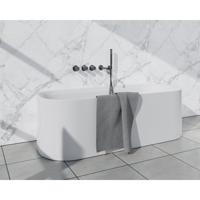 Fortifura Nebbio Badcombinatie-set - thermostaatkraan - inbouwdeel - 2x uitbreiding inbouwdeel - wandaansluitbocht - gladde doucheslang - staaf handdouche - uitloop - gunmetal SW1183068 2x SW1183076 2x SW1183081 SW766536 SW721