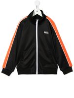Diesel Kids veste de sport zippée à logo imprimé - Noir