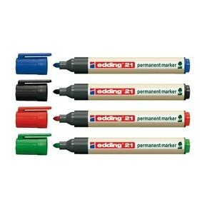 Edding 21 permanent marker EcoLine 4-21001 Permanent marker Zwart Watervast: Ja