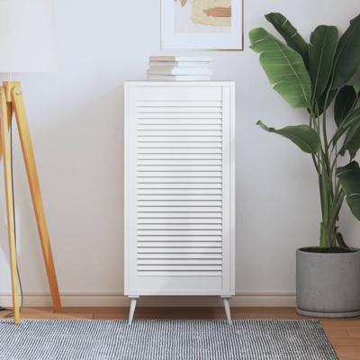 VidaXL Kastdeur met lamellen 99,3x49,4 cm massief grenenhout wit