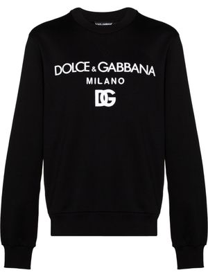 Dolce & Gabbana sweat en coton à logo brodé - Noir