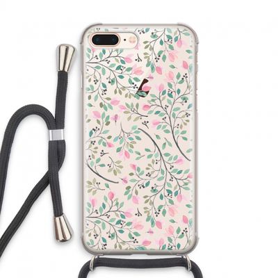 Sierlijke bloemen: iPhone 8 Plus Transparant Hoesje met koord
