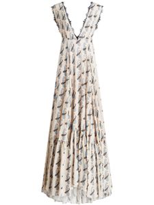 ETRO paisley-print V-neck maxi dress - Tons neutres