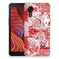 Silicone Back Case Samsung Galaxy Xcover 5 Angel Skull Rood