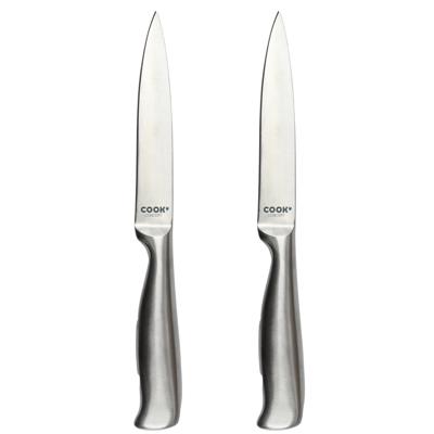 Cook Concept Keukenmes - 2x - inox - RVS - 12 cm - koksmes / keukenmes / schilmes