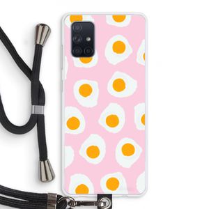 Dancing eggs: Samsung Galaxy A71 Transparant Hoesje met koord