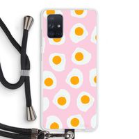 Dancing eggs: Samsung Galaxy A71 Transparant Hoesje met koord