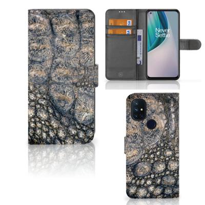 OnePlus Nord N10 | Telefoonhoesje | Met pasjeshouder | Krokodillenprint
