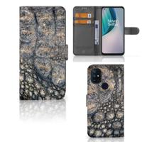 OnePlus Nord N10 | Telefoonhoesje | Met pasjeshouder | Krokodillenprint