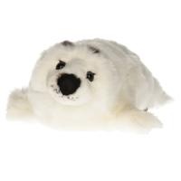 Nature Planet knuffel zeehond - 40 cm - wit - zeedieren - knuffeldieren - knuffelzeehond