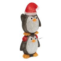 Kerstverlichting figuur - pinguins - 49 cm - solar - 50 led lampjes - knipperfunctie