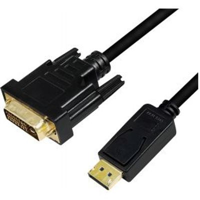 LogiLink CV0131 kabeladapter/verloopstukje DisplayPort DVI Zwart