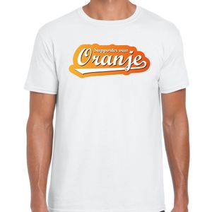 Wit t-shirt Holland / Nederland supporter van oranje EK/ WK voor heren