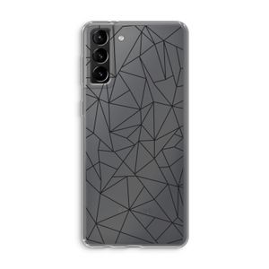 Geometrische lijnen zwart: Samsung Galaxy S21 Plus Transparant Hoesje