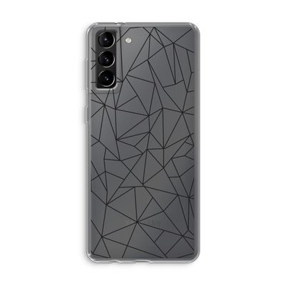 Geometrische lijnen zwart: Samsung Galaxy S21 Plus Transparant Hoesje