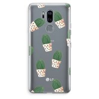 Cactusprint roze: LG G7 Thinq Transparant Hoesje