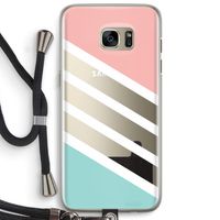 Strepen pastel: Samsung Galaxy S7 Edge Transparant Hoesje met koord