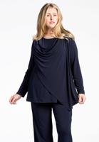 Yoek Gedrapeerde tuniek met rits | Blauw | Maat 54/56