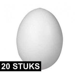 20x stuks eieren van piepschuim 8 cm   -