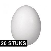 20x stuks eieren van piepschuim 8 cm   -