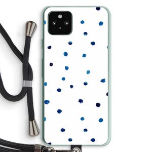 Blauwe stippen: Pixel 5a 5G Transparant Hoesje met koord