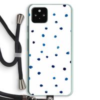 Blauwe stippen: Pixel 5a 5G Transparant Hoesje met koord