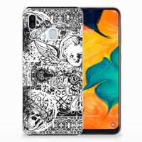 Silicone Back Case Samsung Galaxy A30 Skulls Angel