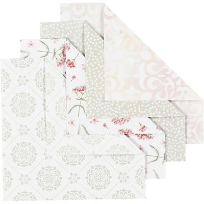 Vivi Gade origamipapier 15 x 15 cm grijs/lichtrood 40 vellen