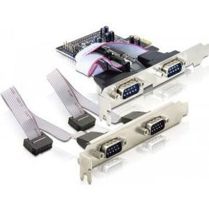 DeLOCK 4 x serial PCI Express card interfacekaart/-adapter