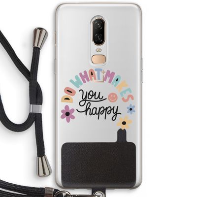 Happy days: OnePlus 6 Transparant Hoesje met koord