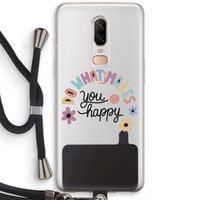 Happy days: OnePlus 6 Transparant Hoesje met koord