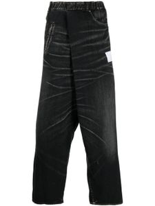 Maison MIHARA YASUHIRO jean ample à effet délavé - Noir