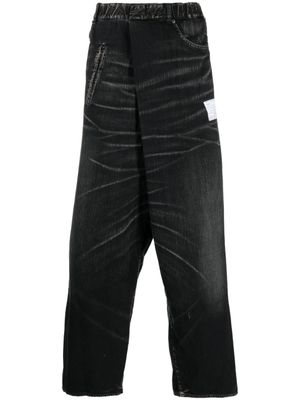 Maison MIHARA YASUHIRO jean ample à effet délavé - Noir