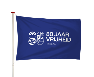 Vrijheidsvlag 80 jaar vrijheid Fryslân