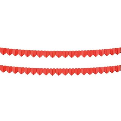 Boland Hartjes slinger - 2x - rood - 4 meter - papier - valentijnsdag - liefde thema Boland Hartjes slinger - 2x - rood - 4 meter - papier - valentijnsdag - liefde thema